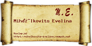 Mihálkovits Evelina névjegykártya